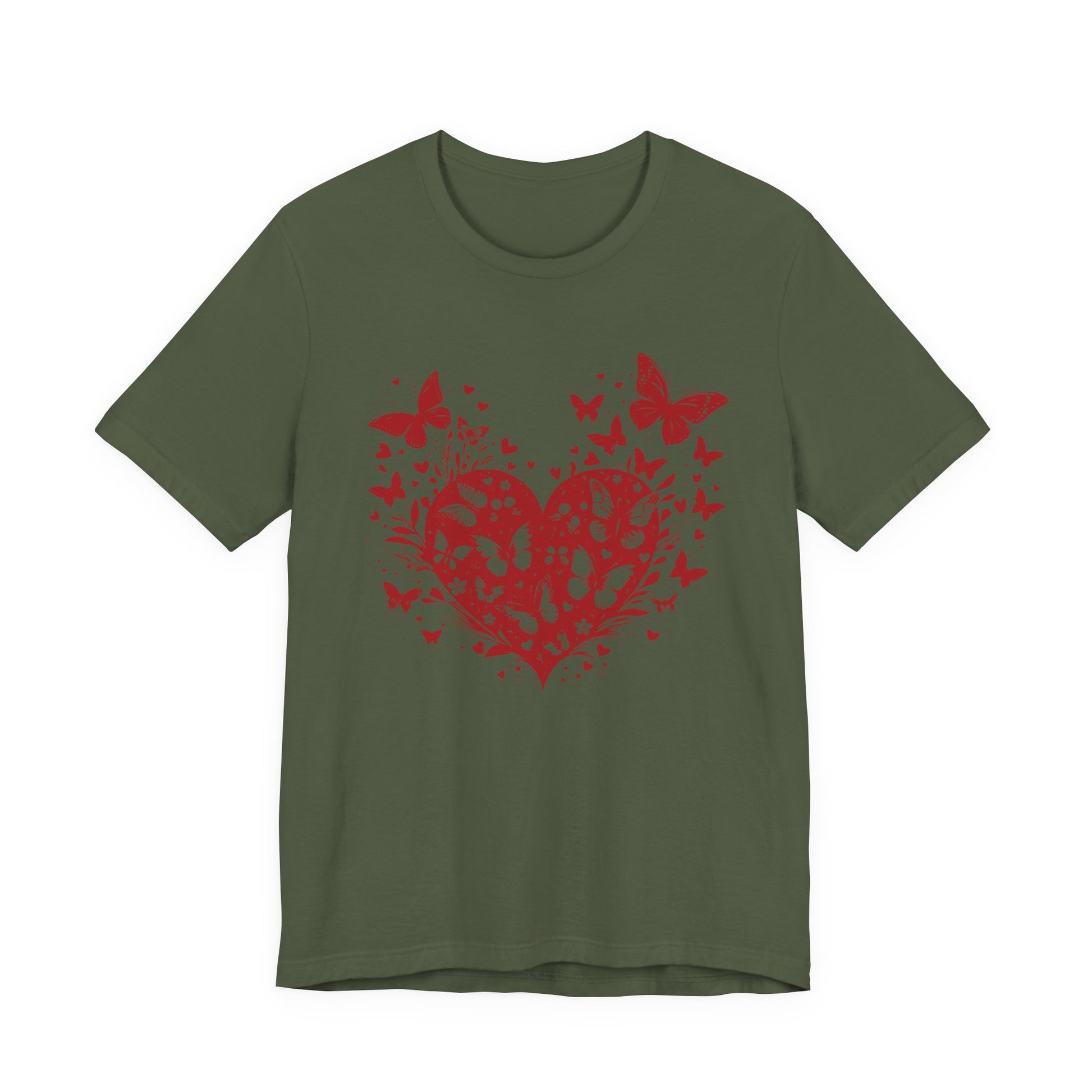 Butterfly Heart Valentines Day Shirt, Butterfly Valentine Tee, Cute Heart T-Shirt - PopCultureByDesign36