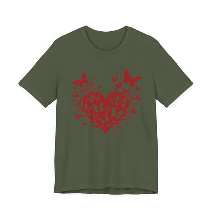 Butterfly Heart Valentines Day Shirt, Butterfly Valentine Tee, Cute Heart T-Shirt - PopCultureByDesign36