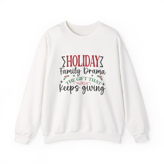 Holiday Family Drama The Gift That Keeps Giving Sweatshirt, Family Matching - PopCultureByDesign36
