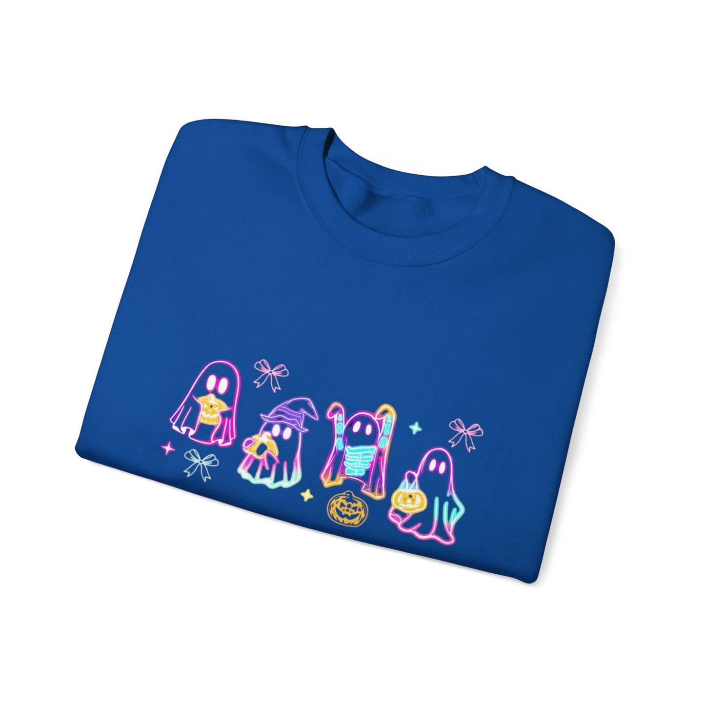 Ghost Neon Color Halloween Sweatshirt, Halloween Party Sweater - PopCultureByDesign36