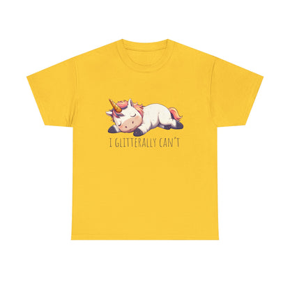 I glitterly can't, cute unicorn shirt, lazy unicorn shirt, funny unicorn shirt - PopCultureByDesign36
