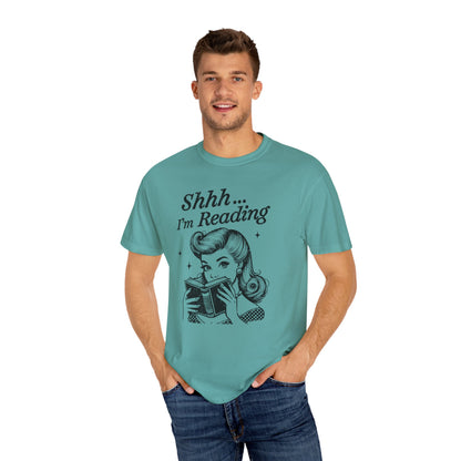 Shh I'm reading Comfort Colors® Unisex T-shirt, Book Lover Tee - PopCultureByDesign36