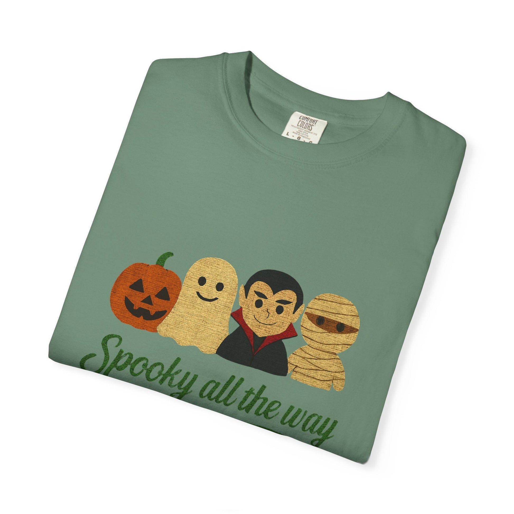 Spooky All The Way Halloween T-shirt, Pumpkin, Ghost, Dracula, Mummy Shirt - PopCultureByDesign36