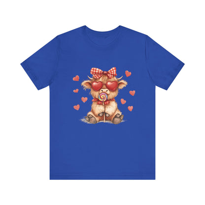 Valentines Highland Cow Shirt, Highland Cow Valentines Shirt, Cow Lover - PopCultureByDesign36