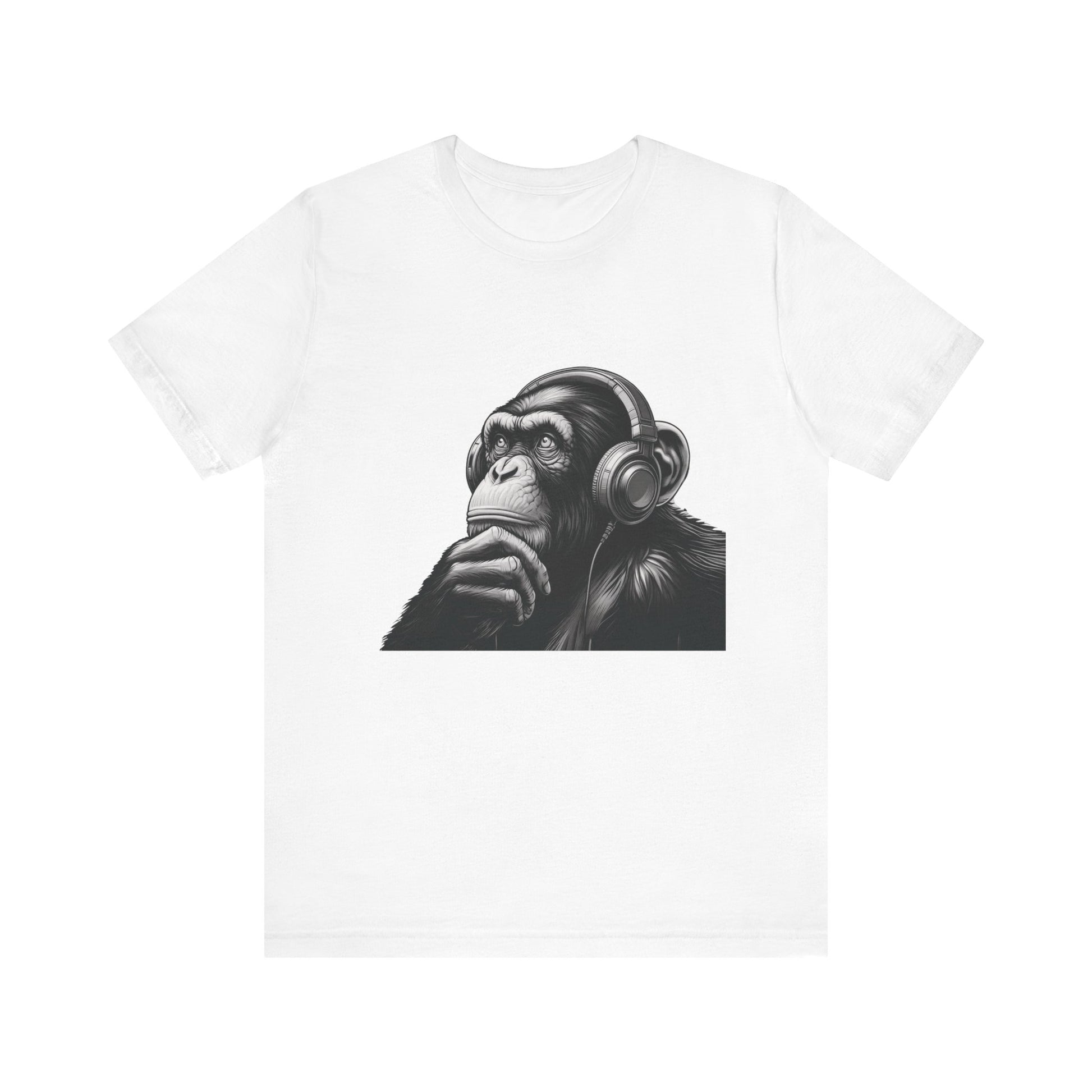 Chimpanzee Wearing Headphones Shirt, Pop Art Fans, Music Lover Shirt - PopCultureByDesign36