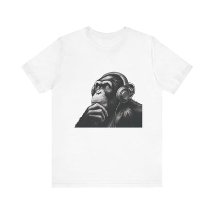 Chimpanzee Wearing Headphones Shirt, Pop Art Fans, Music Lover Shirt - PopCultureByDesign36
