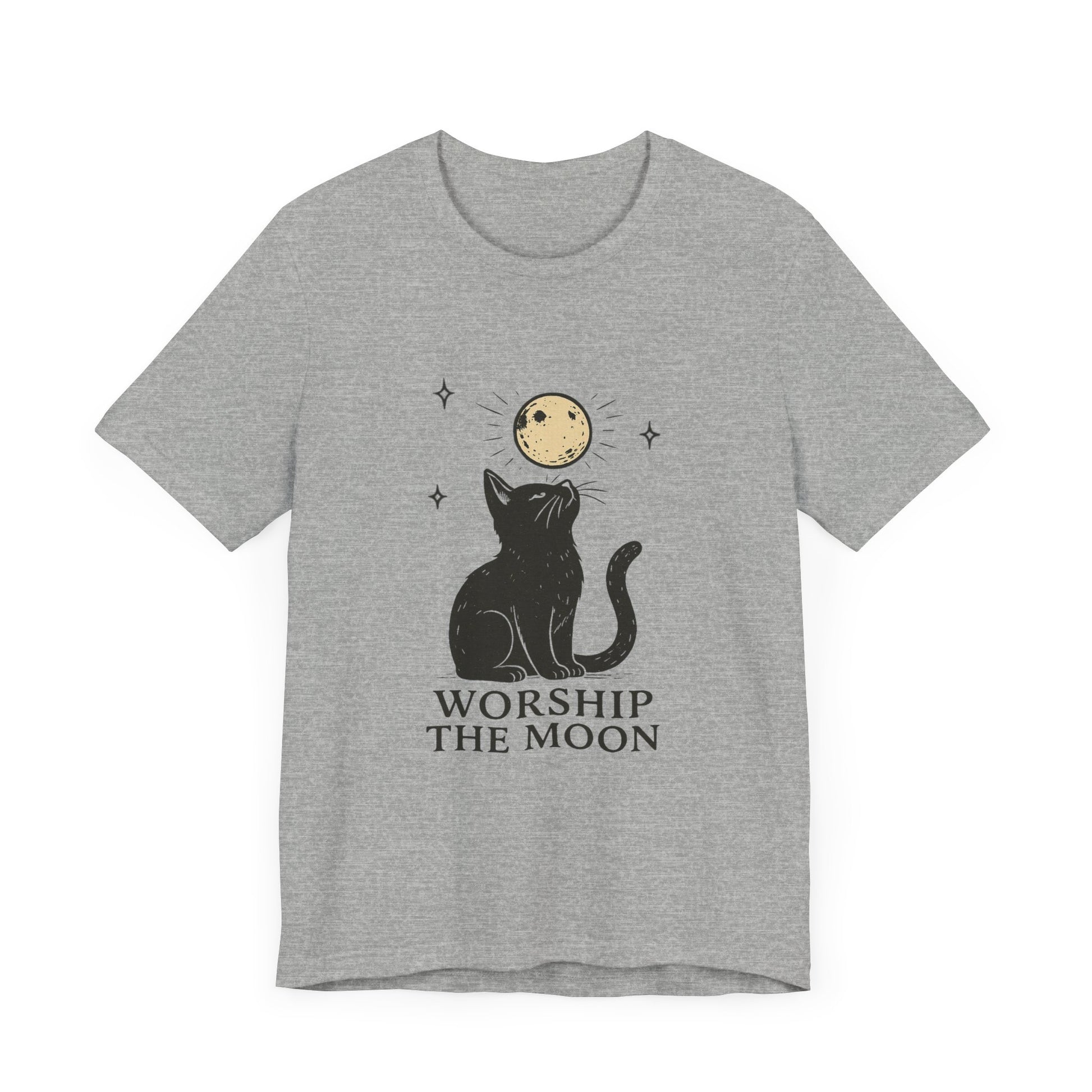 Worship The Moon, Cute Kitten Shirt, Celestial Cat Shirt - PopCultureByDesign36