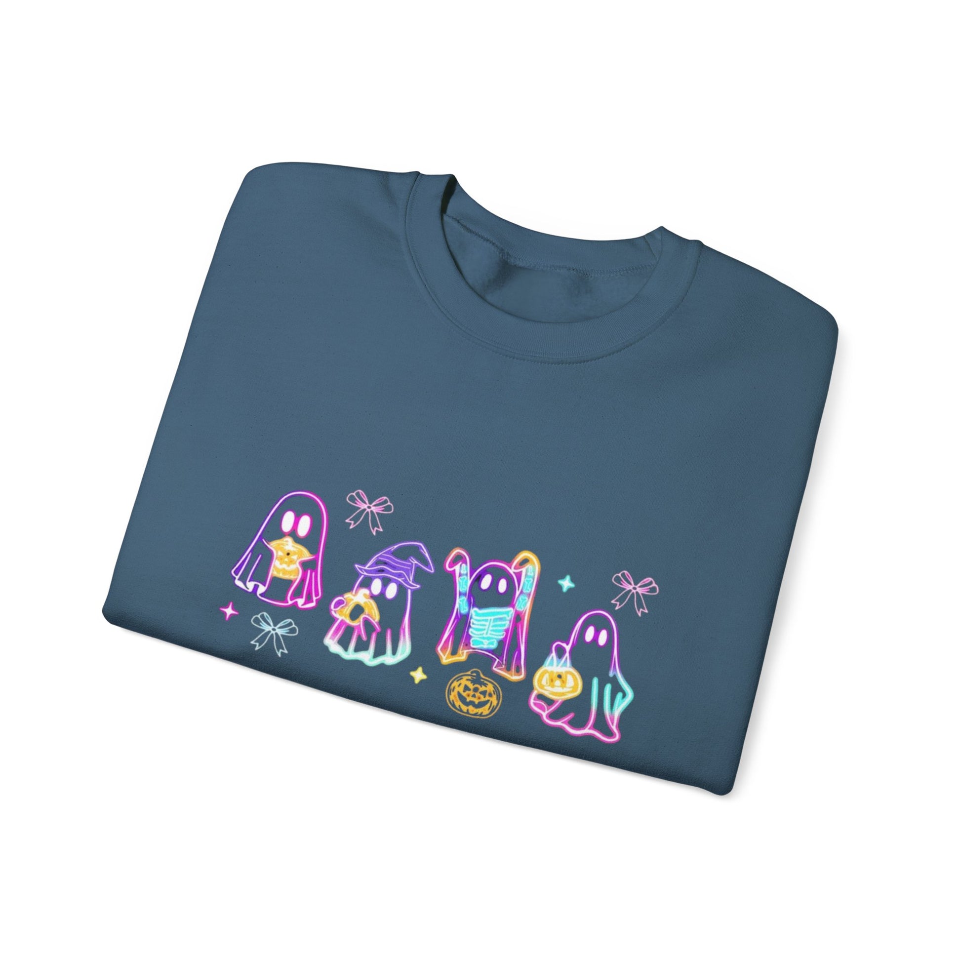 Ghost Neon Color Halloween Sweatshirt, Halloween Party Sweater - PopCultureByDesign36