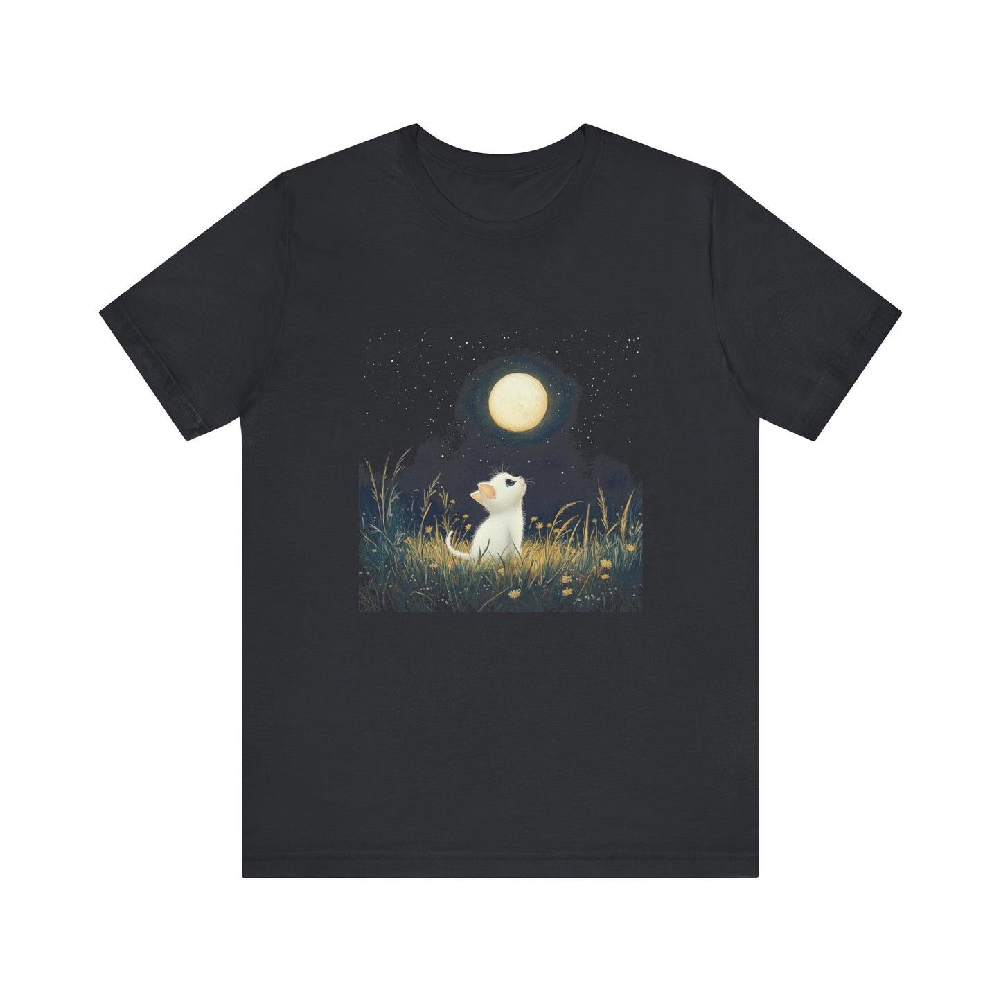 Retro Kitten Moon Tee Shirt, Cat Lover Gift, Moon Cat Top, Vintage Cat Shirt - PopCultureByDesign36