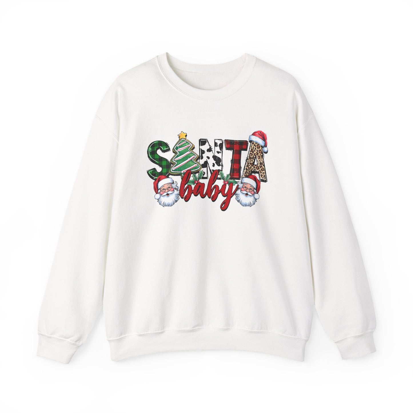 Santa Baby Sweatshirt, Merry Christmas Sweater, Retro Santa Sweatshirt - PopCultureByDesign36