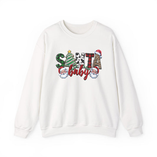 Santa Baby Sweatshirt, Merry Christmas Sweater, Retro Santa Sweatshirt - PopCultureByDesign36