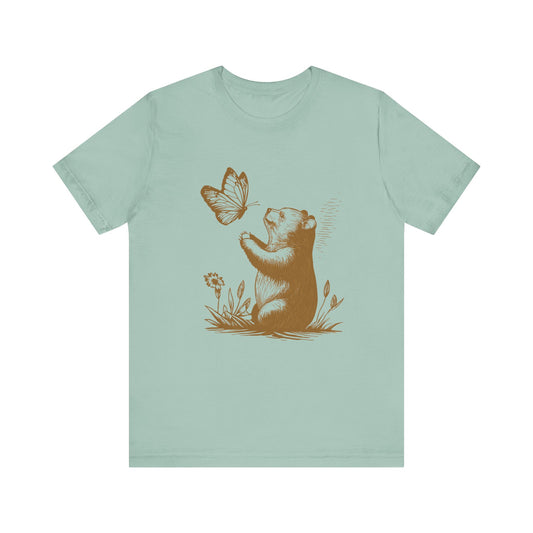 Bear Butterfly Shirt,Vintage Retro Bear Shirt, Cute Butterfly Tshirt - PopCultureByDesign36