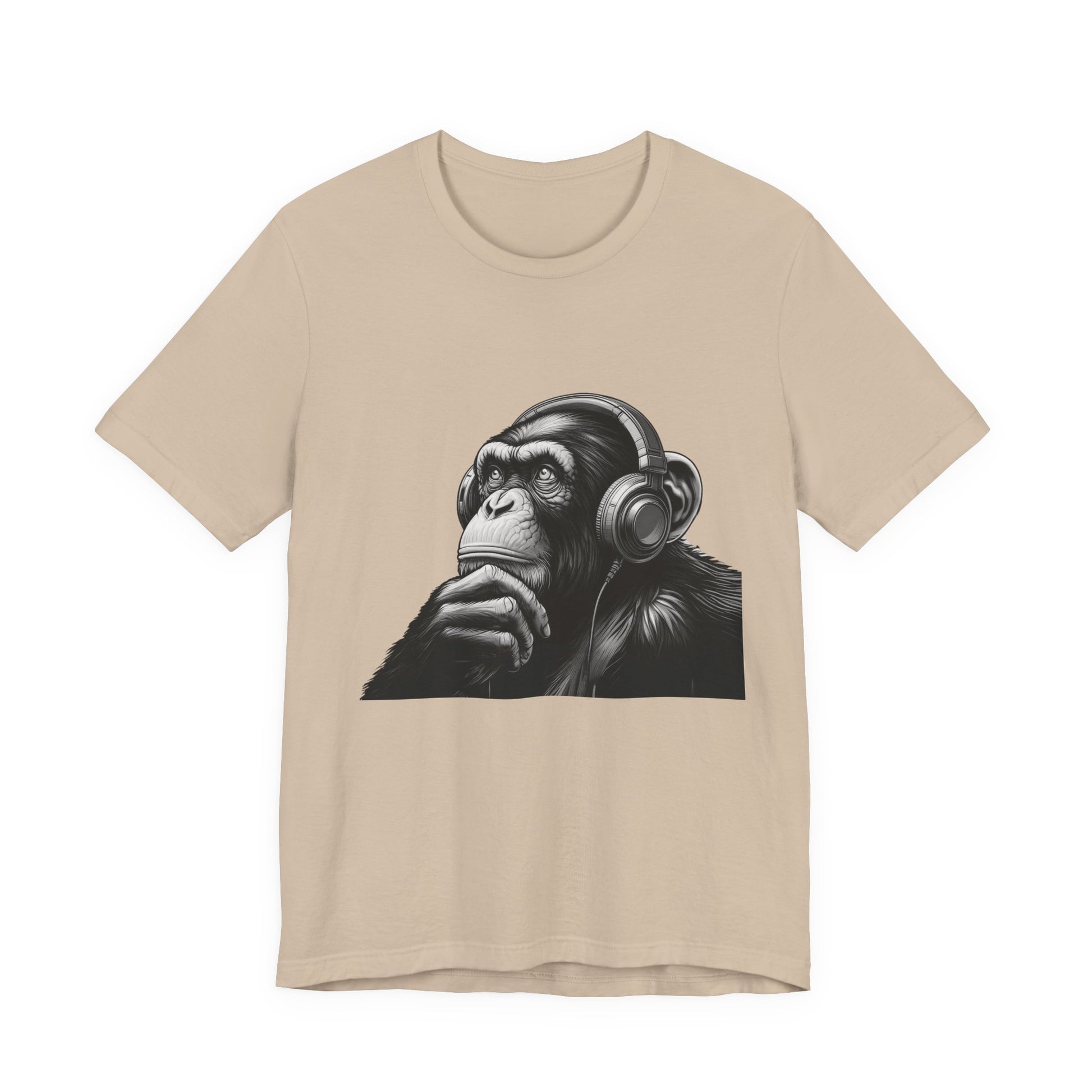 Chimpanzee Wearing Headphones Shirt, Pop Art Fans, Music Lover Shirt - PopCultureByDesign36