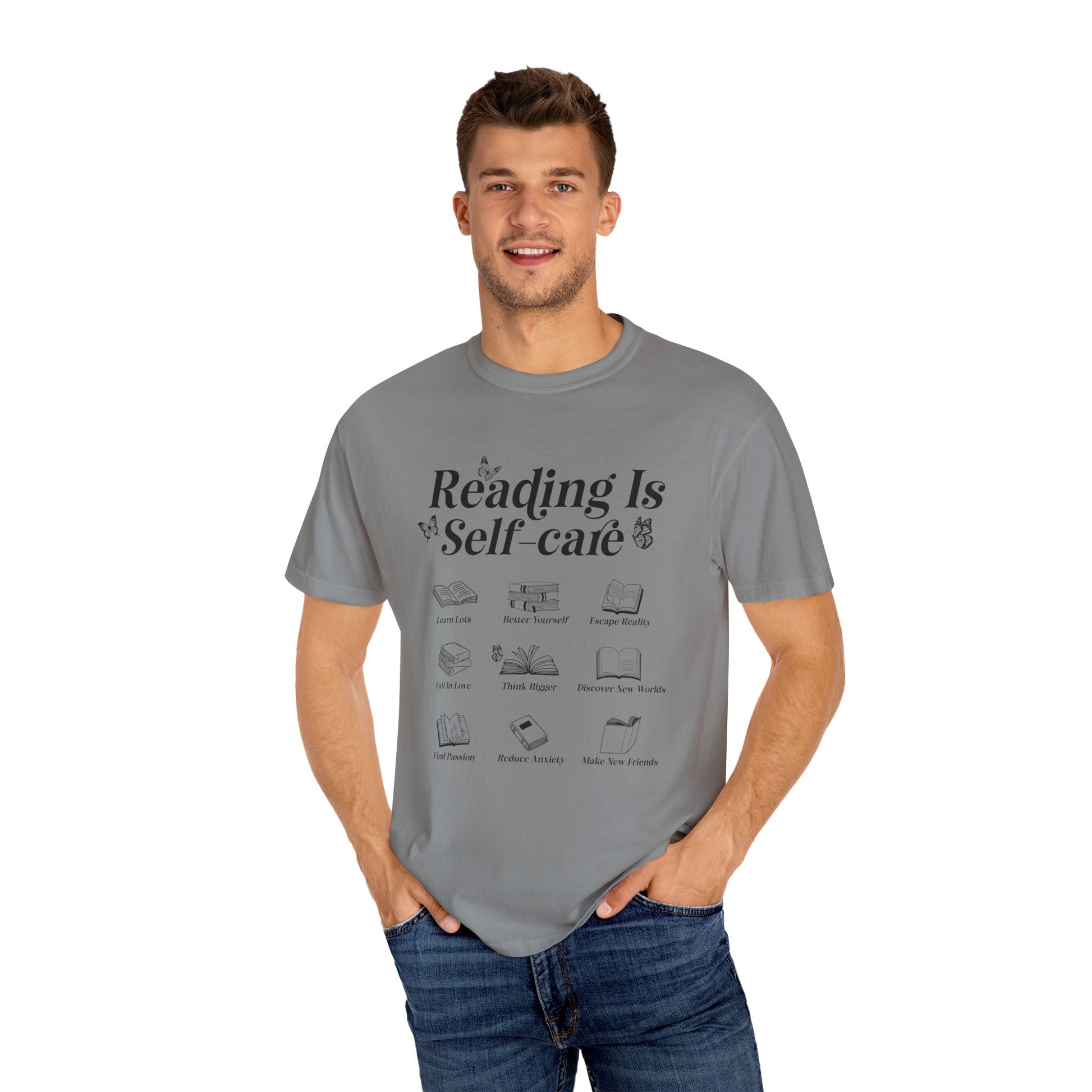 Book Lover Tee, Relaxation Vibes Shirt, Mindfulness Gift, Cozy Reading Top - PopCultureByDesign36