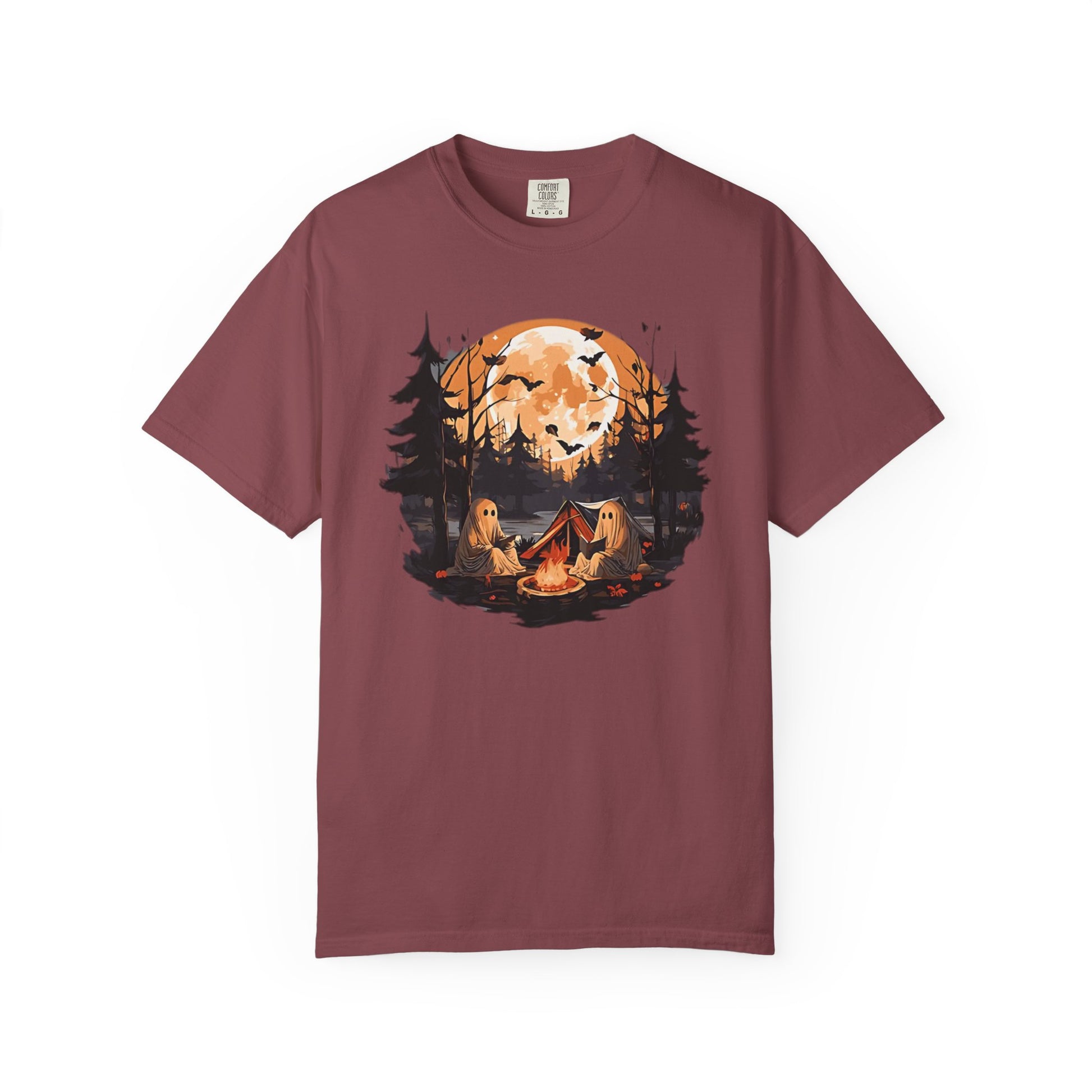 Cute Ghost Shirt, ghost reading Shirt, Cute campfire ghost - PopCultureByDesign36