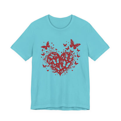 Butterfly Heart Valentines Day Shirt, Butterfly Valentine Tee, Cute Heart T-Shirt - PopCultureByDesign36