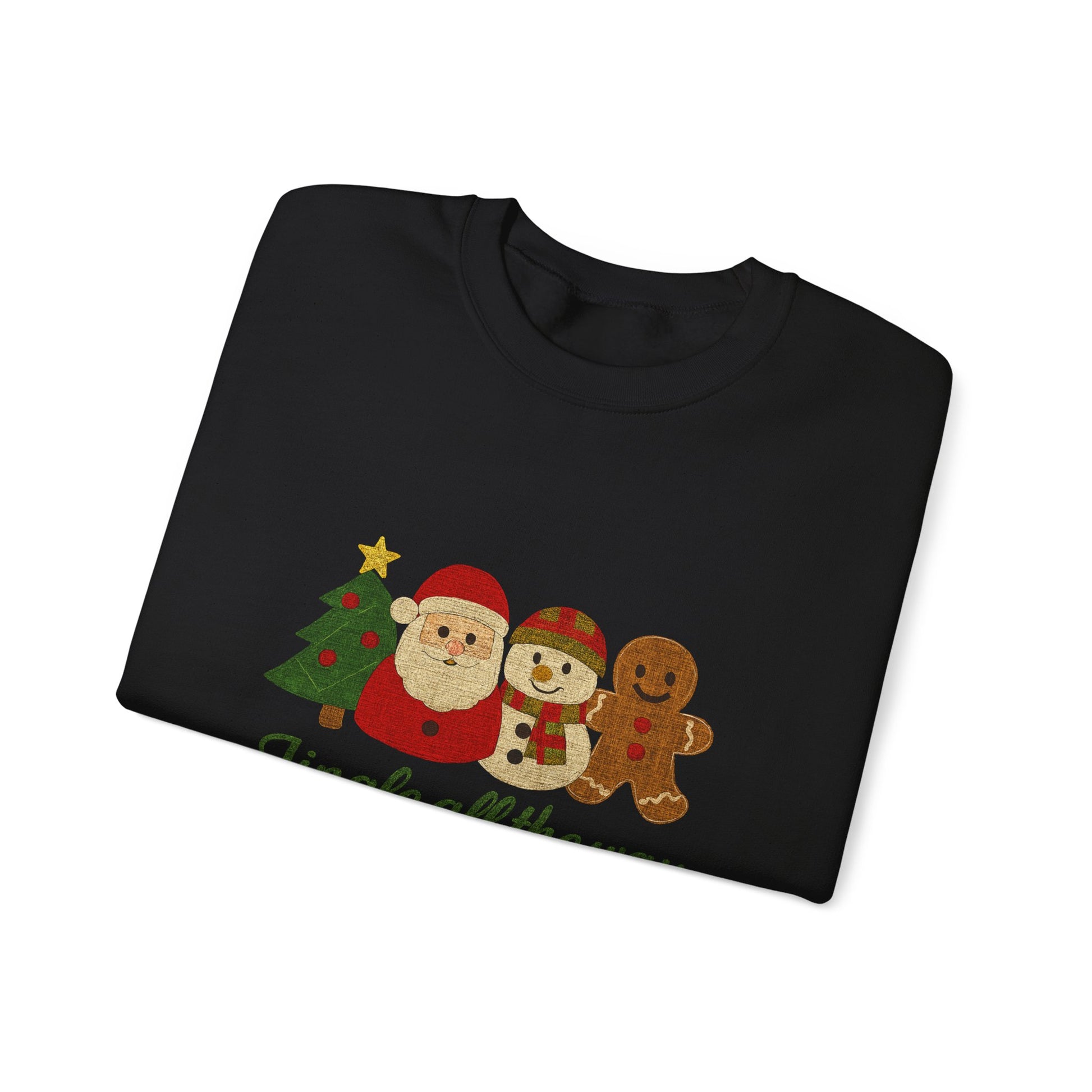 Christmas Jingle All the Way Sweatshirt, Santa Snowman Gingerbread Sweatshirt - PopCultureByDesign36
