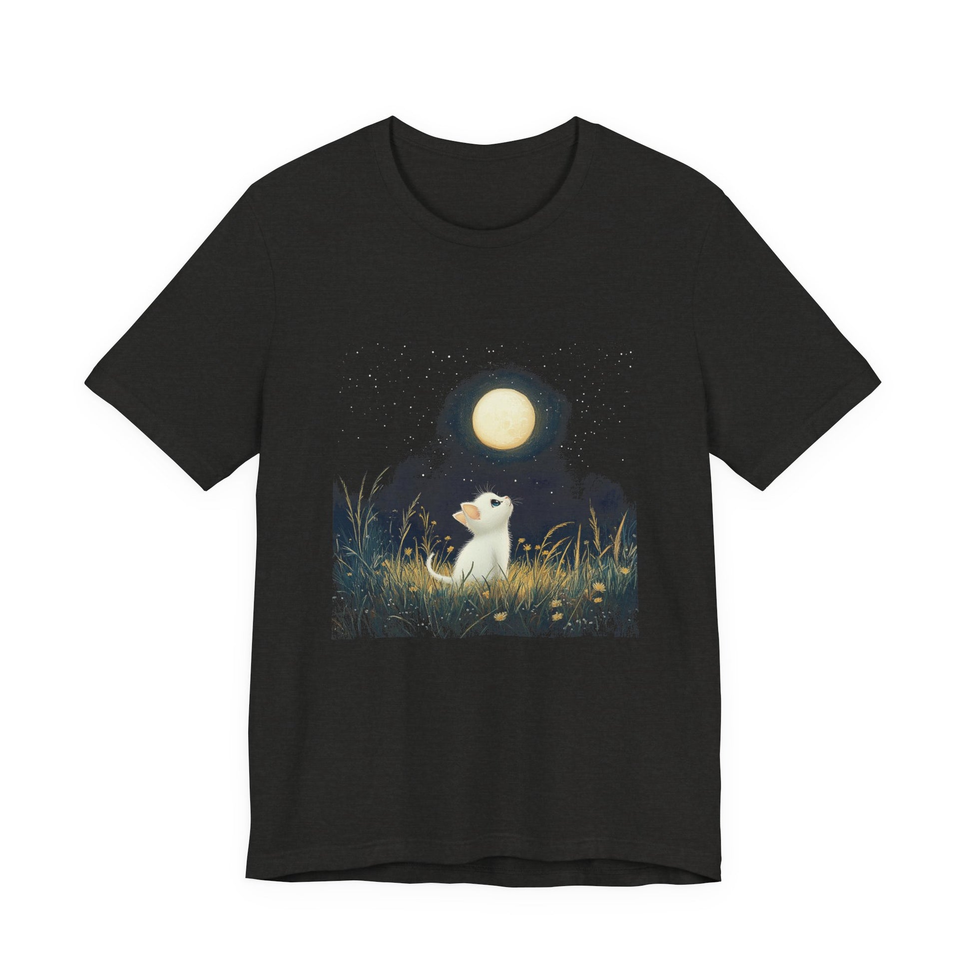 Retro Kitten Moon Tee Shirt, Cat Lover Gift, Moon Cat Top, Vintage Cat Shirt - PopCultureByDesign36