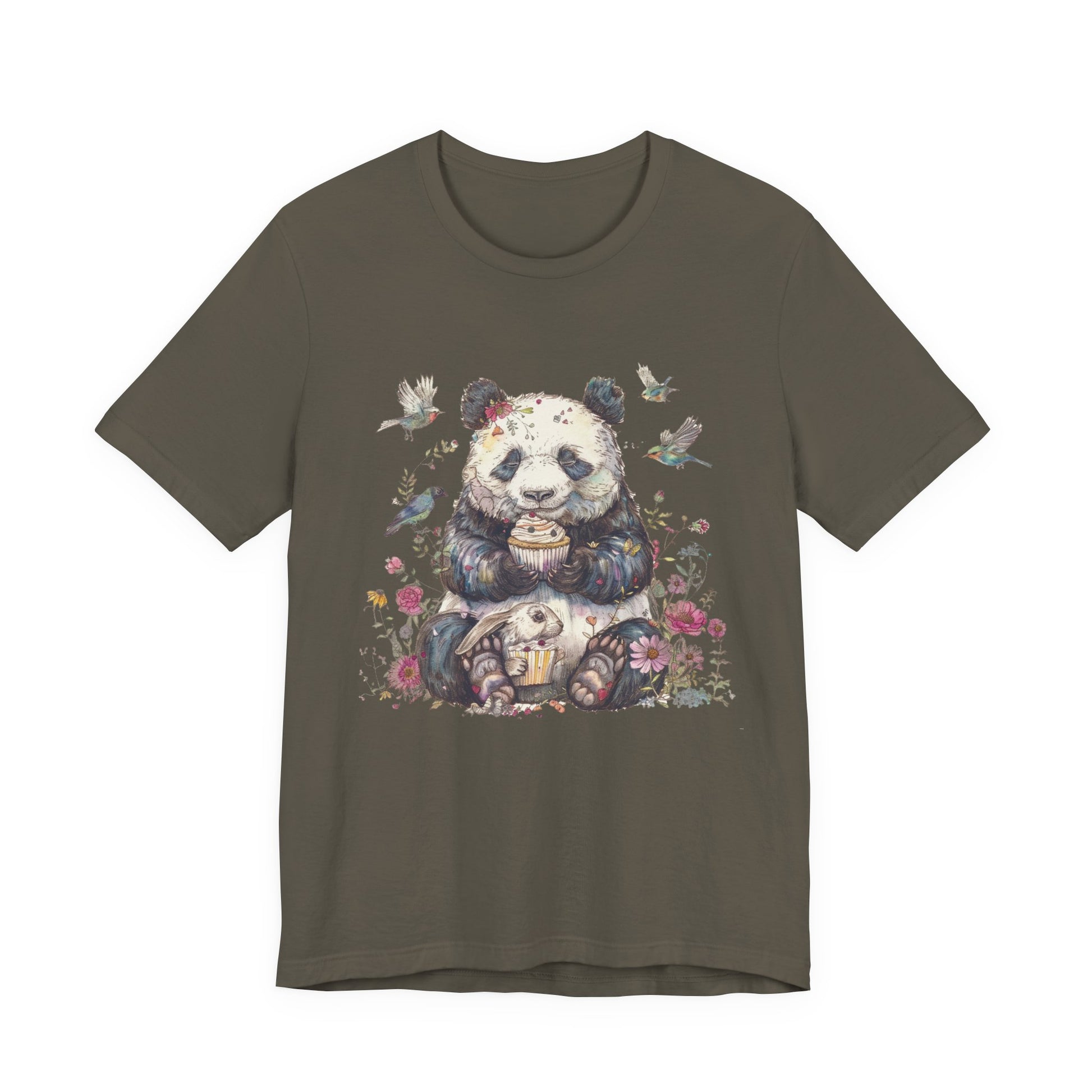 Cute Panda Eating Cupcake Shirt, Panda Tshirt Girls, Panda Lover Shirt - PopCultureByDesign36