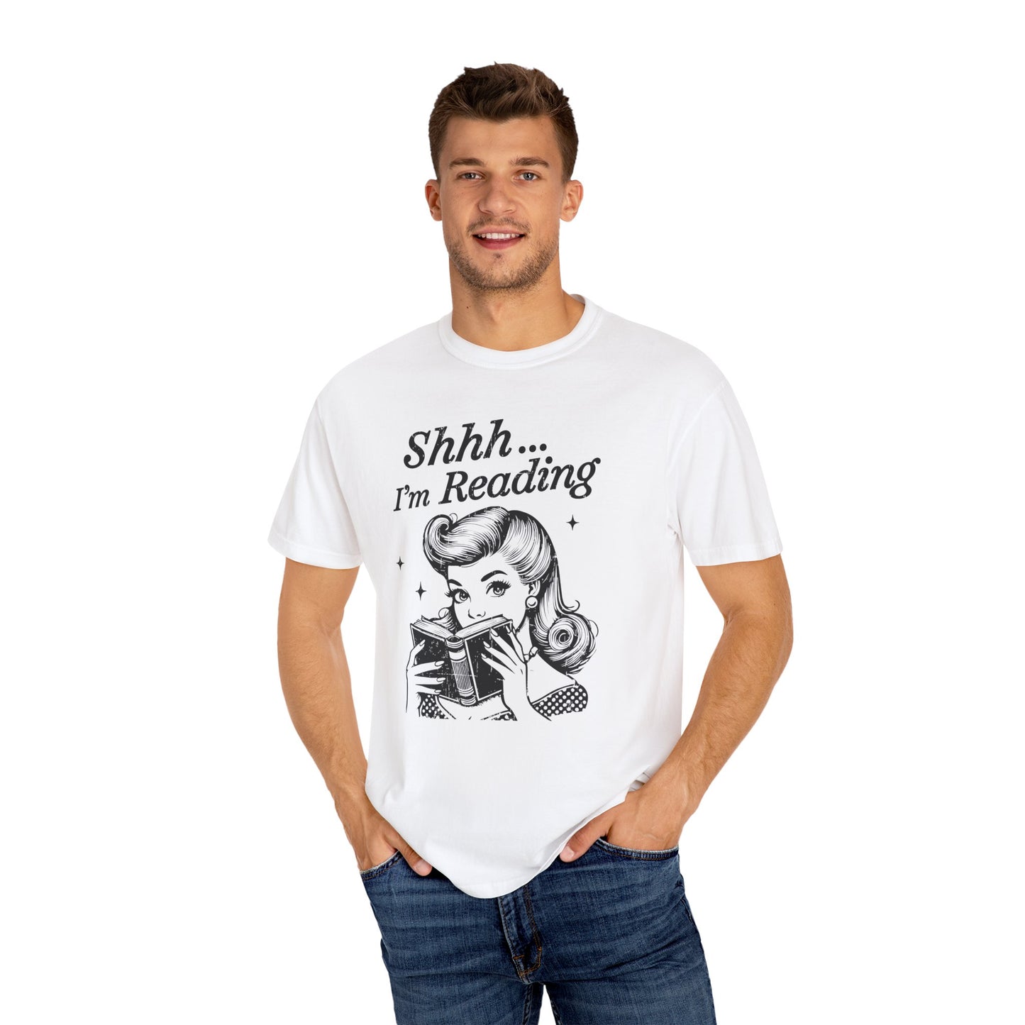 Shh I'm reading Comfort Colors® Unisex T-shirt, Book Lover Tee - PopCultureByDesign36