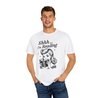 Shh I'm reading Comfort Colors® Unisex T-shirt, Book Lover Tee - PopCultureByDesign36