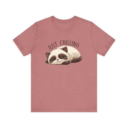 Just Chilling, Lazy Cat Shirt, Cute Cat Shirt, Cat Lover Gift, Funny Cat Shirt - PopCultureByDesign36