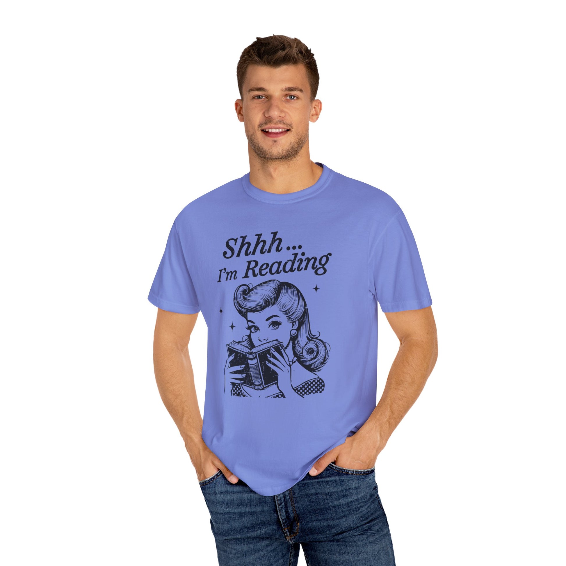 Shh I'm reading Comfort Colors® Unisex T-shirt, Book Lover Tee - PopCultureByDesign36