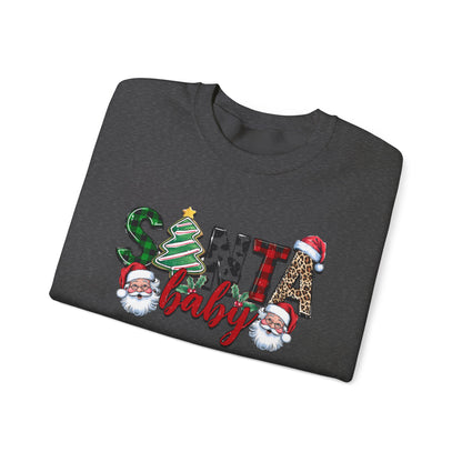 Santa Baby Sweatshirt, Merry Christmas Sweater, Retro Santa Sweatshirt - PopCultureByDesign36