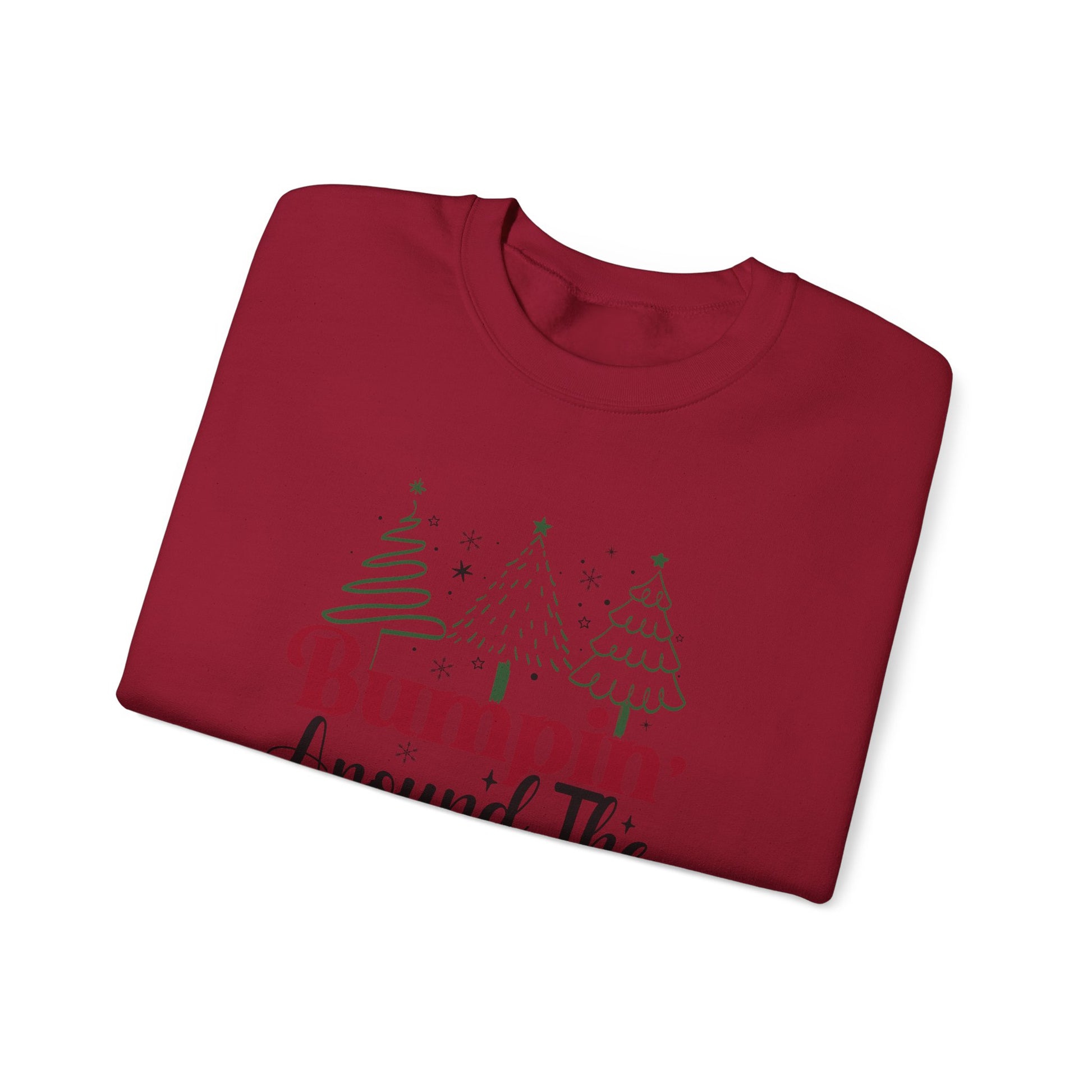 Bumpin Around Christmas Tree Sweatshirt, Pregnancy Reveal Sweater, Xmas Pregnant Shirt - PopCultureByDesign36