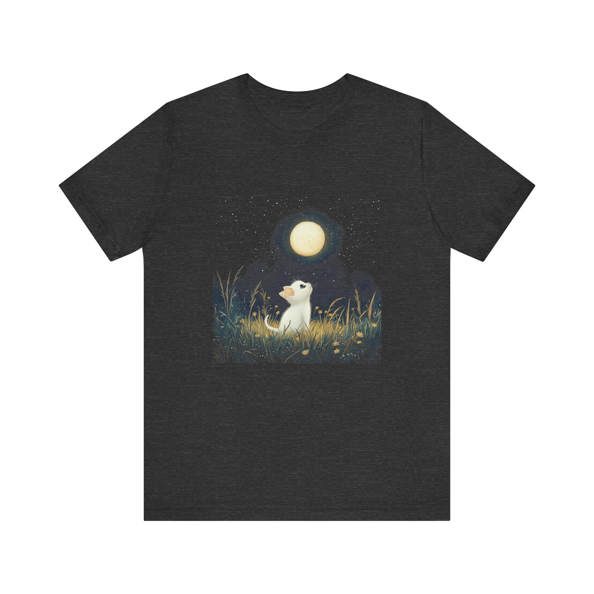 Retro Kitten Moon Tee Shirt, Cat Lover Gift, Moon Cat Top, Vintage Cat Shirt - PopCultureByDesign36