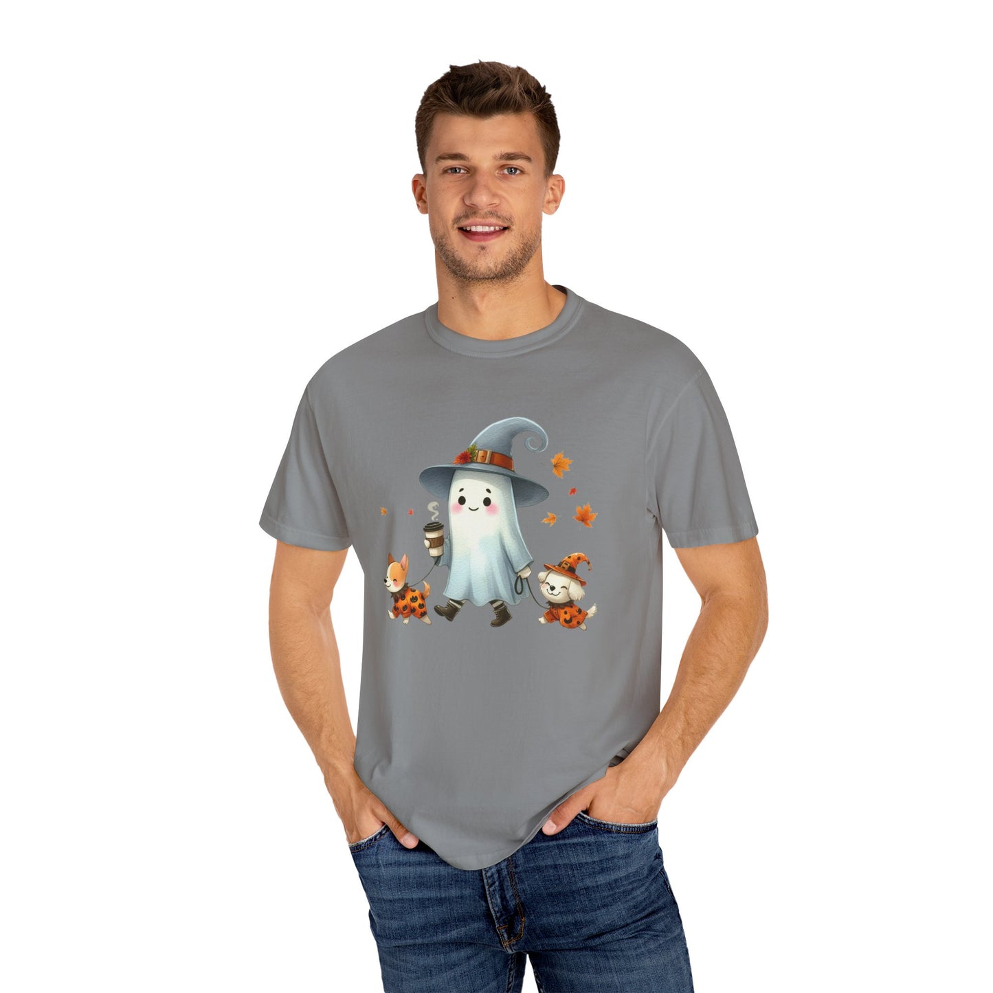Cute ghost walking dogs shirt, cute fall shirt, ghost and dogs shirt - PopCultureByDesign36