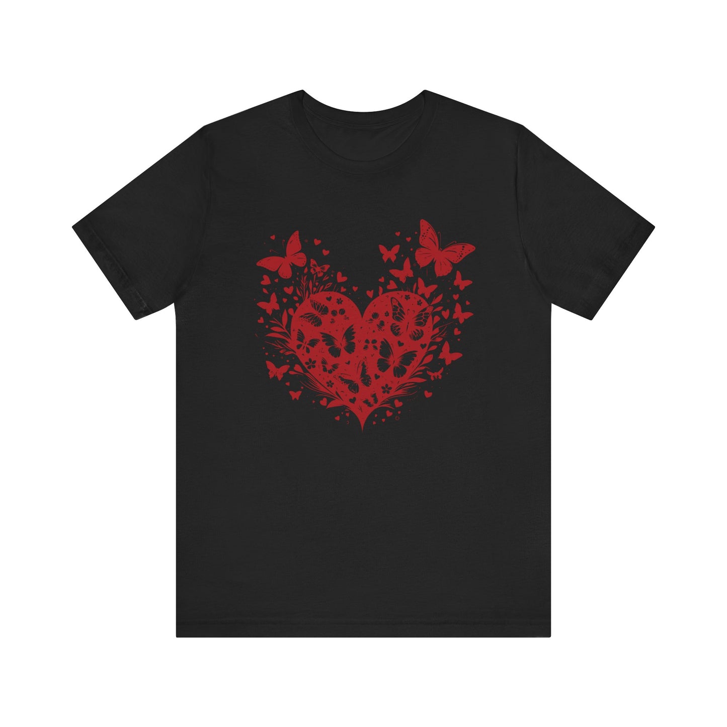 Butterfly Heart Valentines Day Shirt, Butterfly Valentine Tee, Cute Heart T-Shirt - PopCultureByDesign36