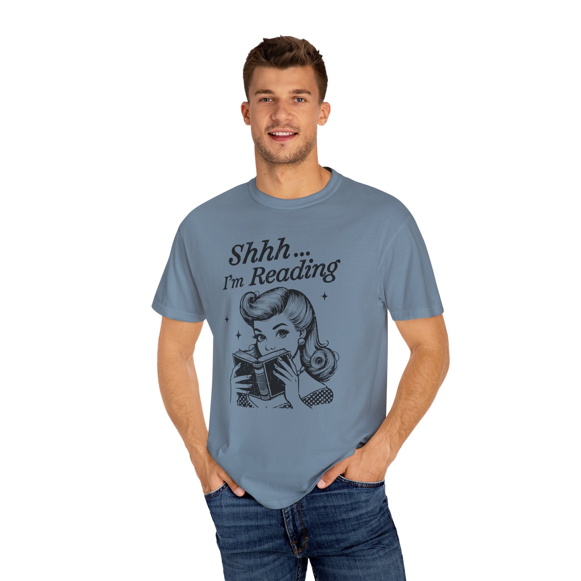 Shh I'm reading Comfort Colors® Unisex T-shirt, Book Lover Tee - PopCultureByDesign36