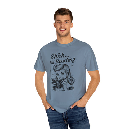 Shh I'm reading Comfort Colors® Unisex T-shirt, Book Lover Tee - PopCultureByDesign36
