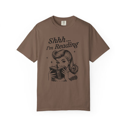 Shh I'm reading Comfort Colors® Unisex T-shirt, Book Lover Tee - PopCultureByDesign36