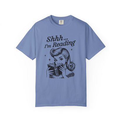 Shh I'm reading Comfort Colors® Unisex T-shirt, Book Lover Tee - PopCultureByDesign36