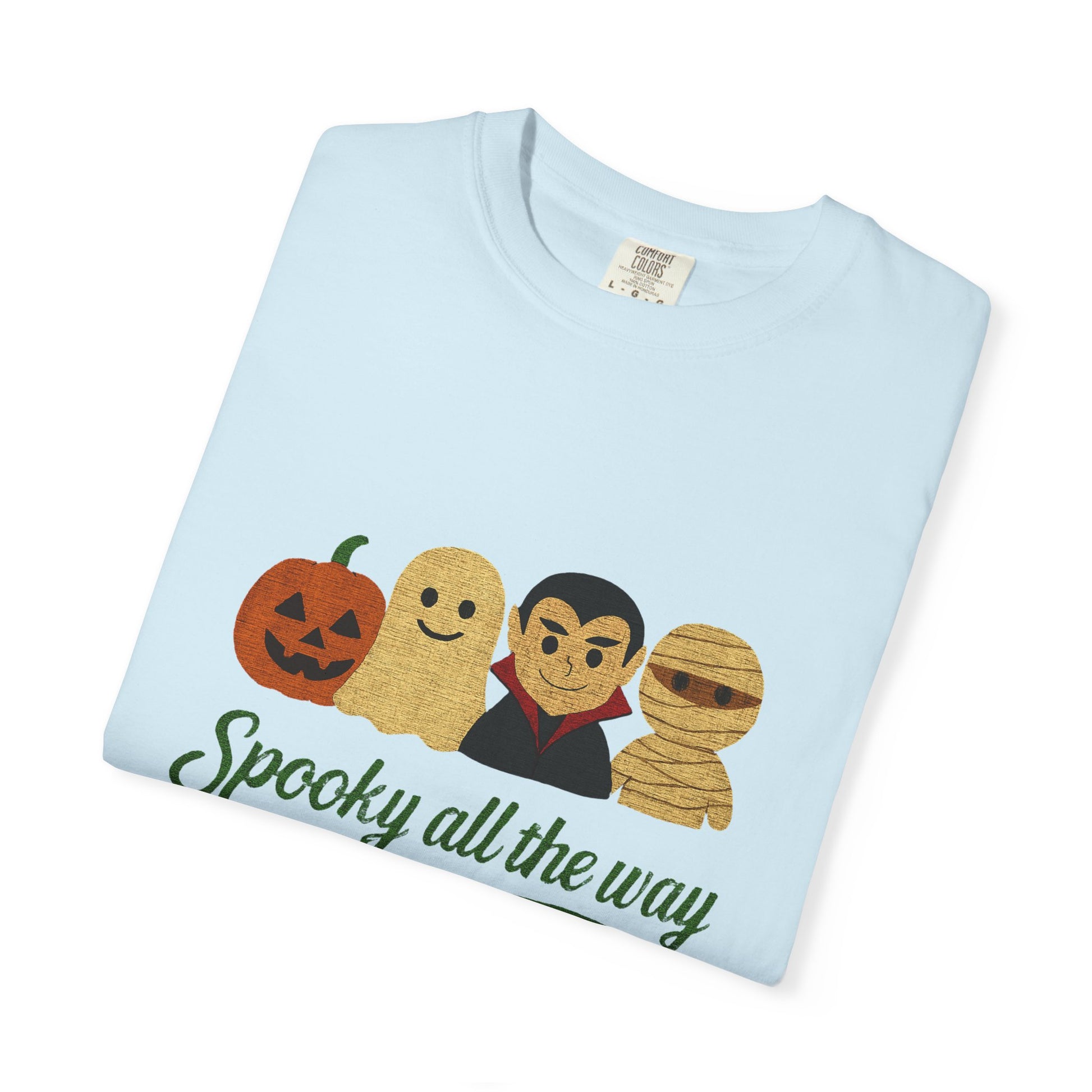 Spooky All The Way Halloween T-shirt, Pumpkin, Ghost, Dracula, Mummy Shirt - PopCultureByDesign36