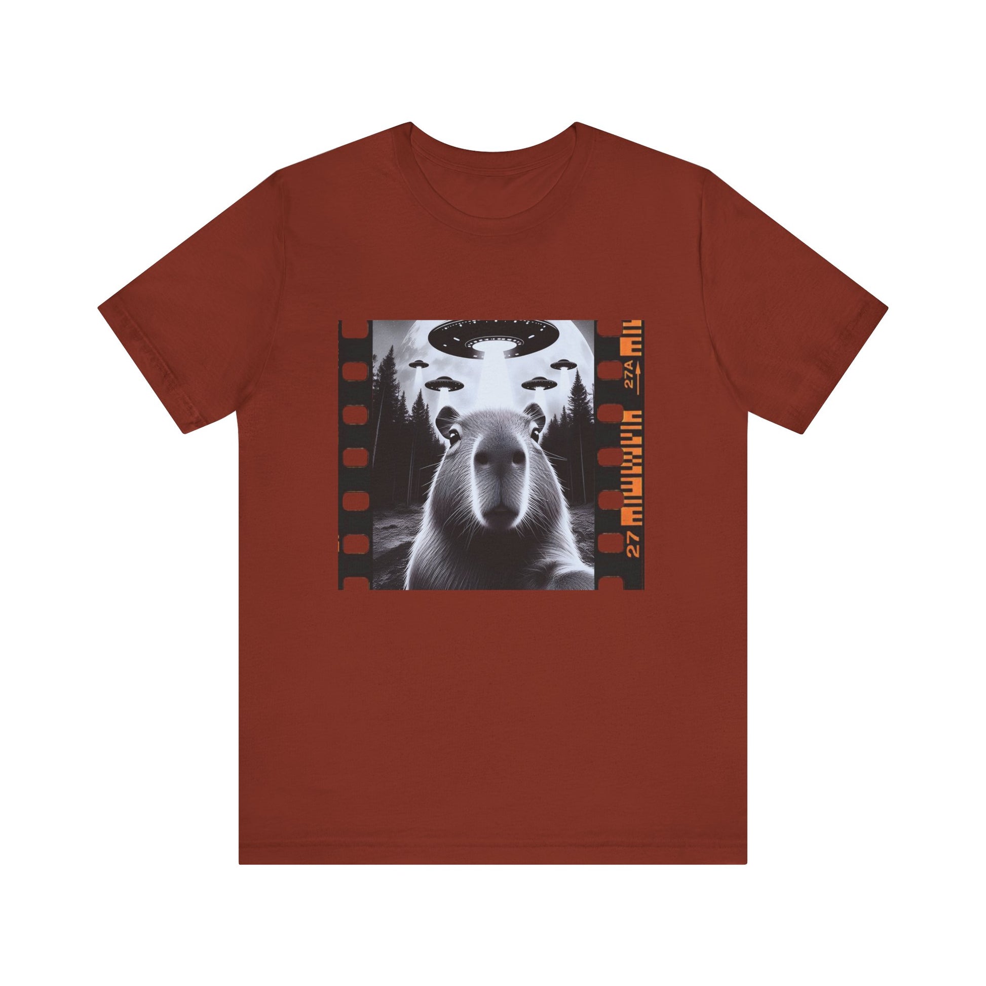 Capybara UFO Funny Tshirt, Cool Capybaras Meme T-Shirt, Alien Abduction Gift Tee - PopCultureByDesign36