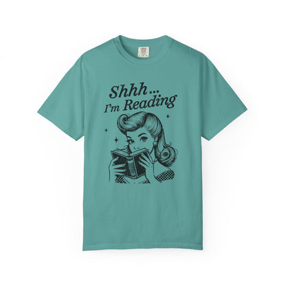 Shh I'm reading Comfort Colors® Unisex T-shirt, Book Lover Tee - PopCultureByDesign36
