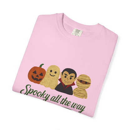 Spooky All The Way Halloween T-shirt, Pumpkin, Ghost, Dracula, Mummy Shirt - PopCultureByDesign36