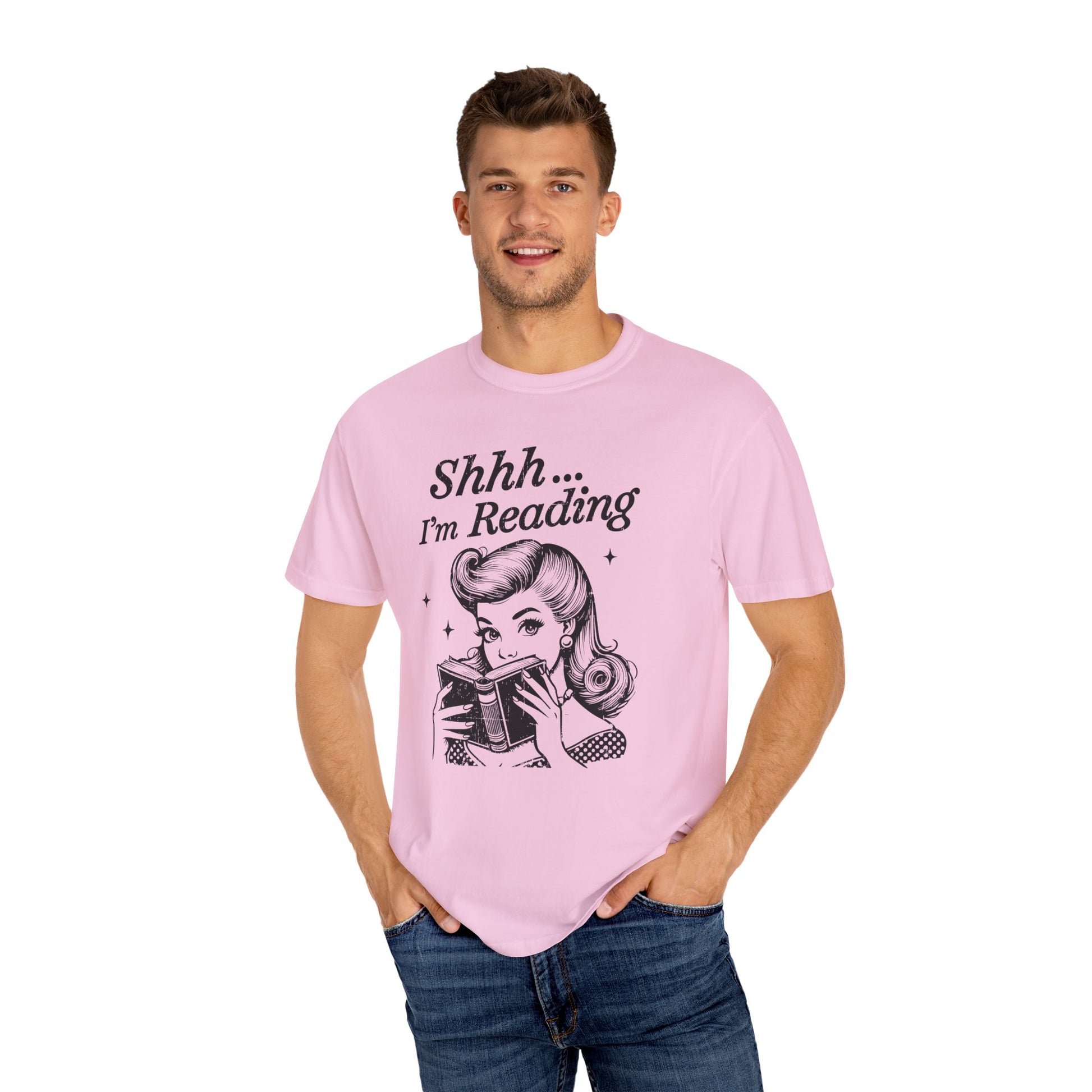 Shh I'm reading Comfort Colors® Unisex T-shirt, Book Lover Tee - PopCultureByDesign36