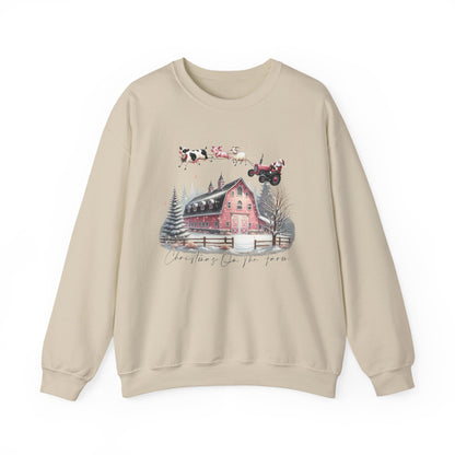 Christmas on the Farm Sweatshirt, Santa Tractor Farmhouse Tee - PopCultureByDesign36