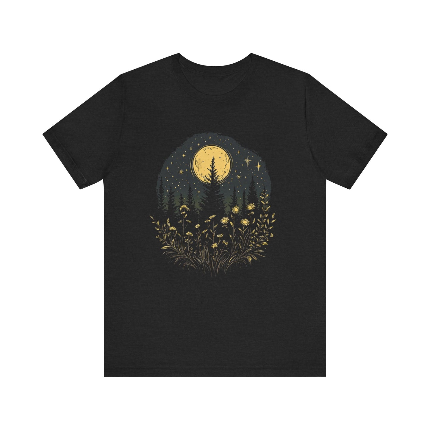 Mystic Moon And Flowers Shirt, Mystical Moon Phase Shirt, Boho Vintage Moon - PopCultureByDesign36