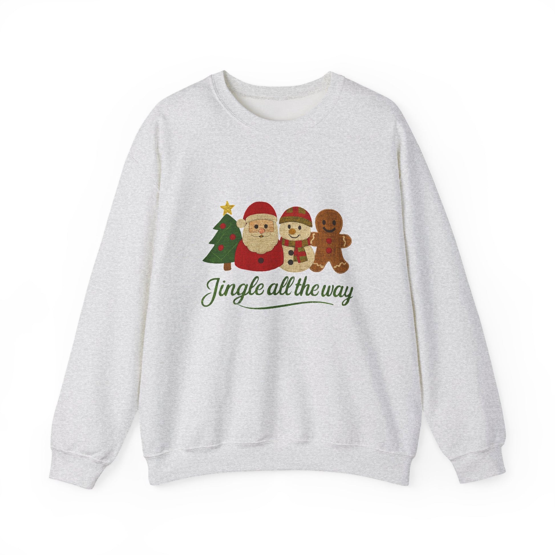 Christmas Jingle All the Way Sweatshirt, Santa Snowman Gingerbread Sweatshirt - PopCultureByDesign36