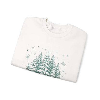 Christmas Tree Crewneck Sweatshirt, Needlework Style, Winter Top - PopCultureByDesign36
