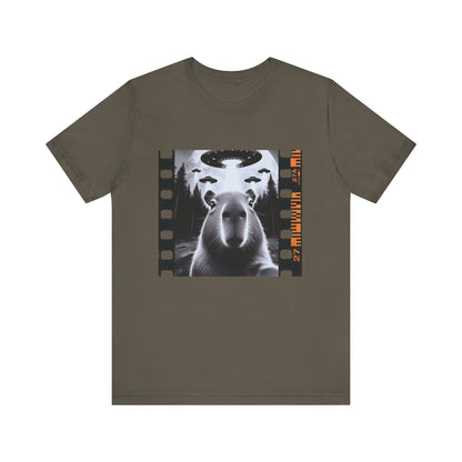Capybara UFO Funny Tshirt, Cool Capybaras Meme T-Shirt, Alien Abduction Gift Tee - PopCultureByDesign36