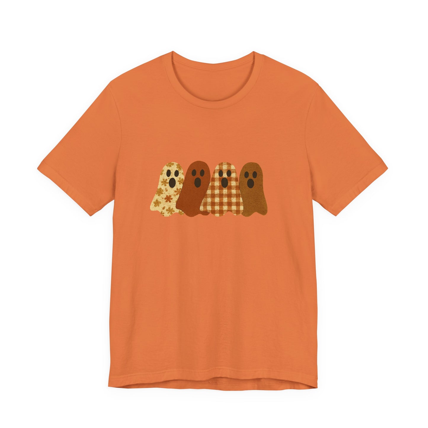 Funny Ghost Patchwork Tee, Cute Ghost Shirt, Boho Halloween Shirt - PopCultureByDesign36