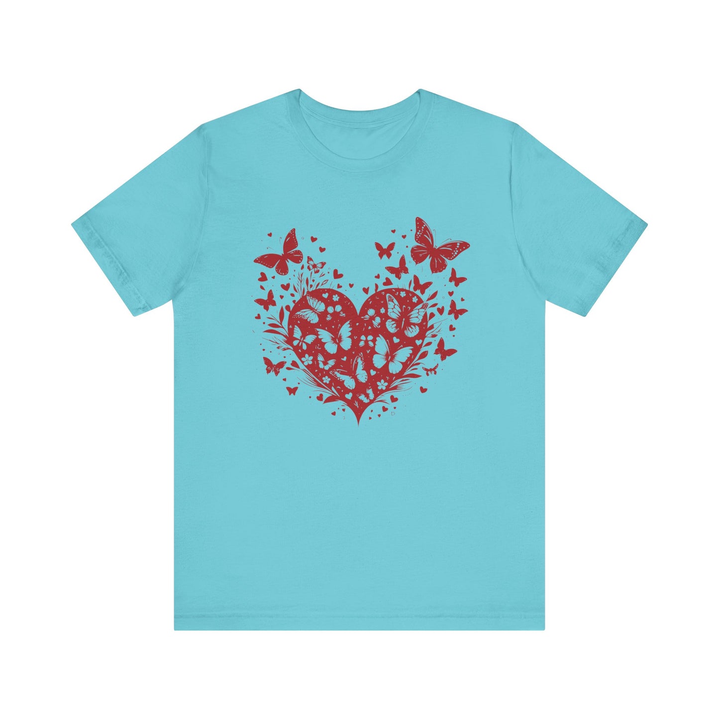 Butterfly Heart Valentines Day Shirt, Butterfly Valentine Tee, Cute Heart T-Shirt - PopCultureByDesign36