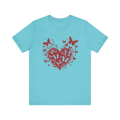 Butterfly Heart Valentines Day Shirt, Butterfly Valentine Tee, Cute Heart T-Shirt - PopCultureByDesign36