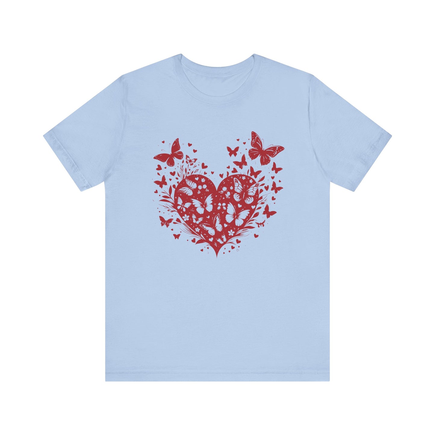Butterfly Heart Valentines Day Shirt, Butterfly Valentine Tee, Cute Heart T-Shirt - PopCultureByDesign36